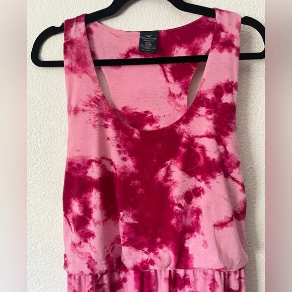 🌟5/$15🌟Faded Glory Pink Tie-Dye Maxi Dress - Picture 3 of 3
